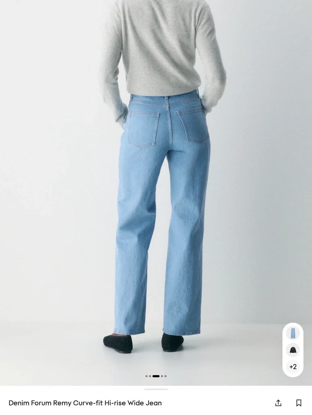 Aritzia Light Blue High-Rise Wide Leg Jeans - Picture 2 of 5